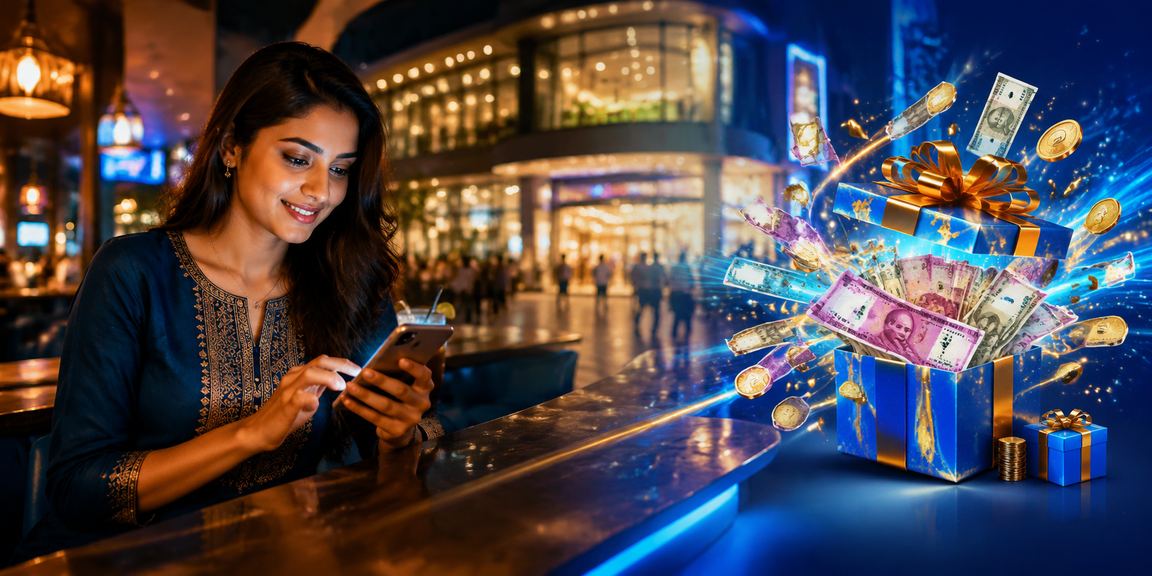 Young Indian woman accessing cricket betting on mobile device