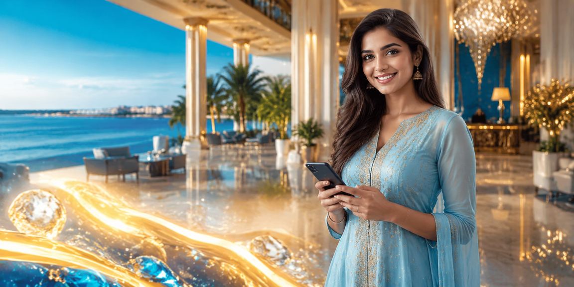 Indian woman making online deposit using digital wallet